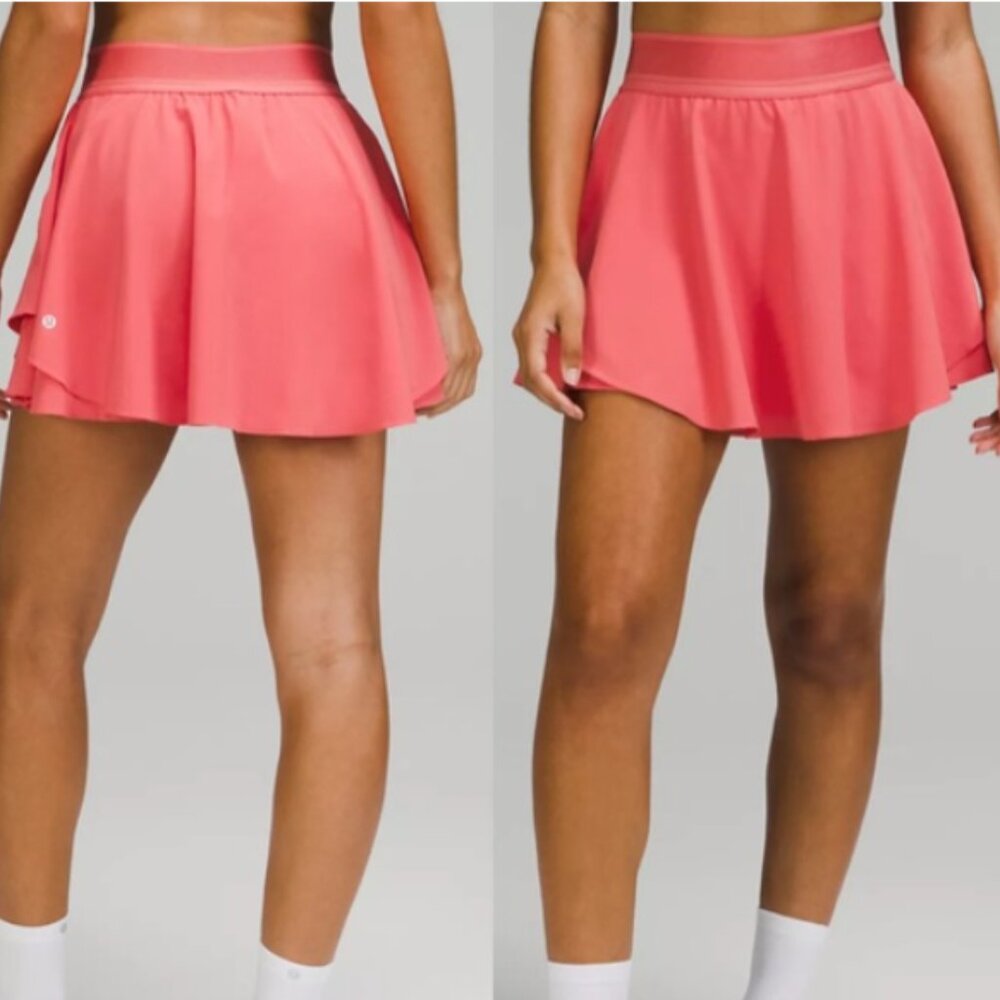 NWT Lululemon Court Rival High Rise Tennis Skirt PALE RASPBERRY Pink 4 L PERFECT - Picture 2 of 2